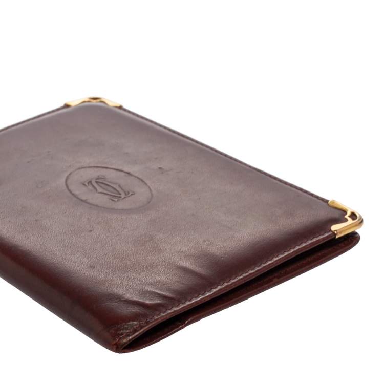 Pre Owned Cartier Red Leather Must de Cartier Bifold Agenda Cover