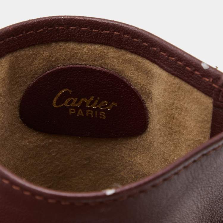 Pre Owned Cartier Maroon Leather Must de Cartier Sunglasses Case