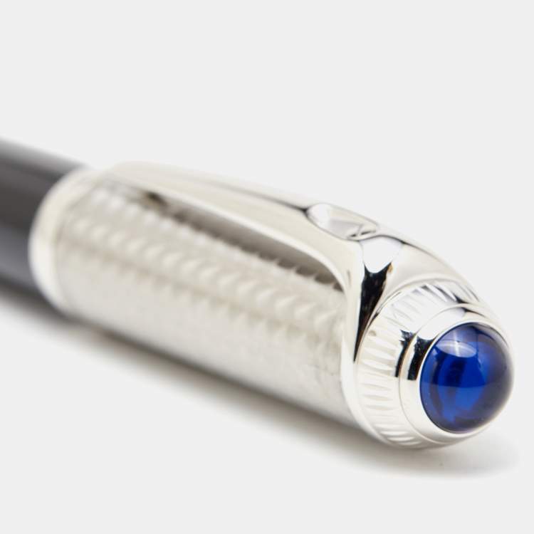 Pre Owned Cartier R De Cartier Black Palladium Plated Resin BallPoint Pen