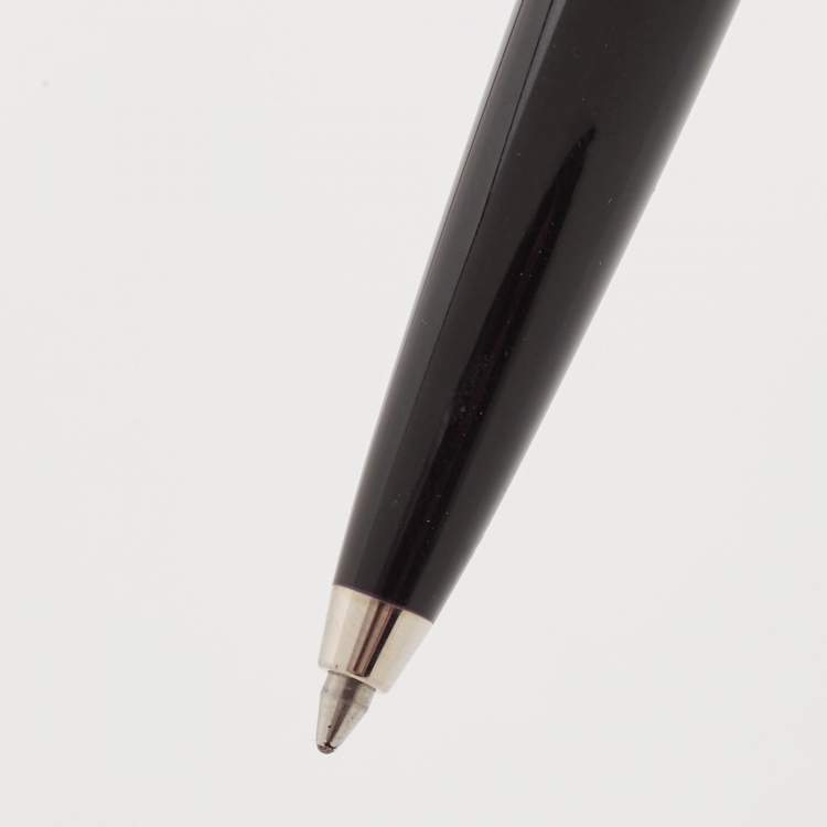 Pre Owned Cartier Diabolo de Cartier Black Lacquer Silver Tone Ballpoint Pen