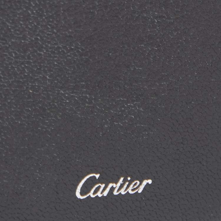 Pre Owned Cartier Dark Brown Leather Phone Case