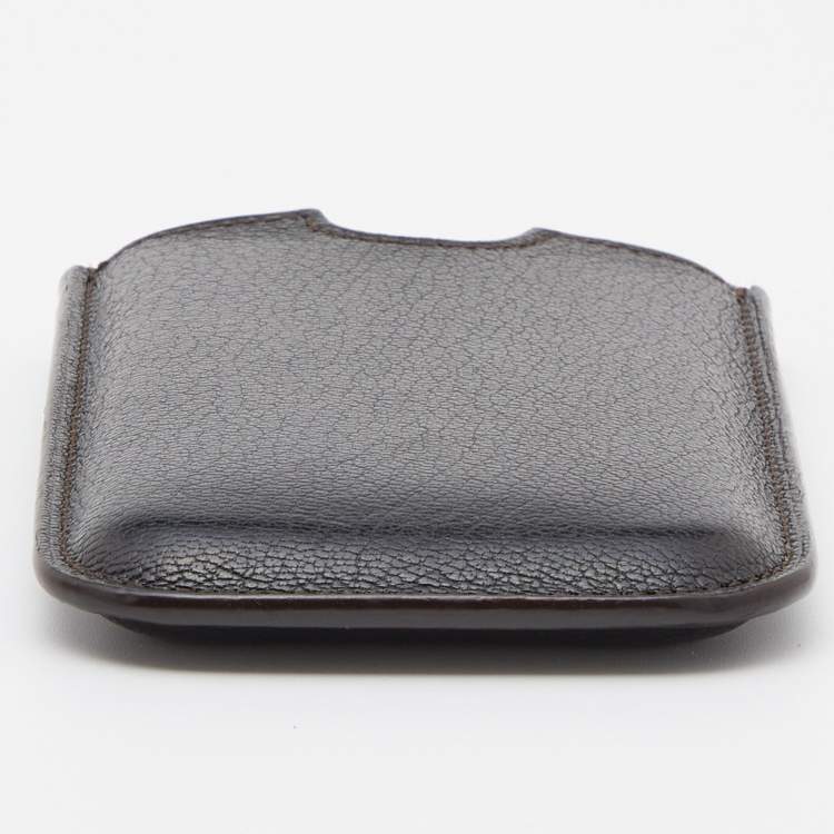 Pre Owned Cartier Dark Brown Leather Phone Case