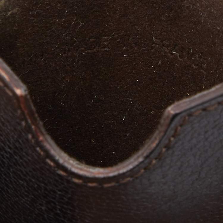 Pre Owned Cartier Dark Brown Leather Phone Case