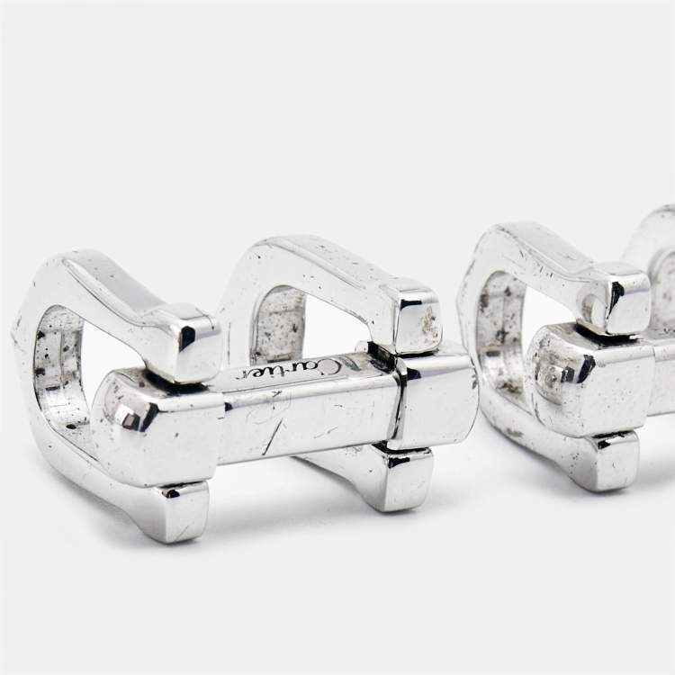 Pre Owned Cartier Pasha Sterling Silver Cufflinks