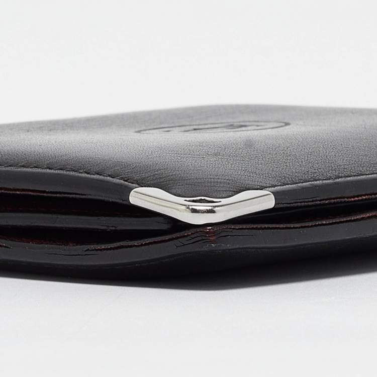 Pre Owned Cartier Black Leather Must De Cartier Bifold Wallet
