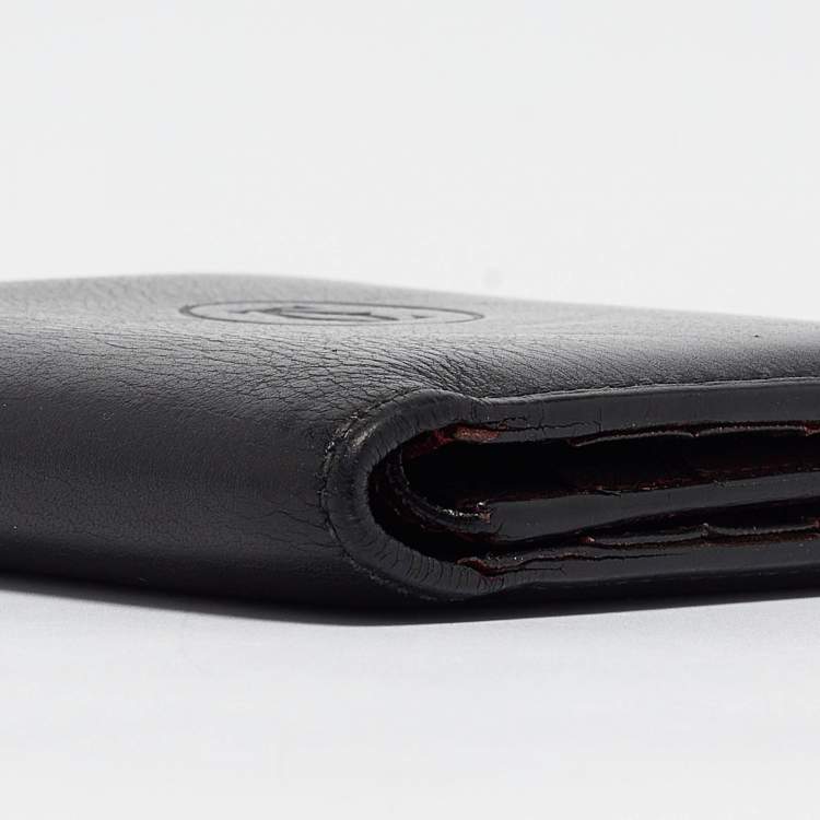 Pre Owned Cartier Black Leather Must De Cartier Bifold Wallet