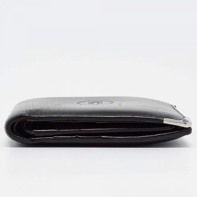 Pre Owned Cartier Black Leather Must De Cartier Bifold Wallet