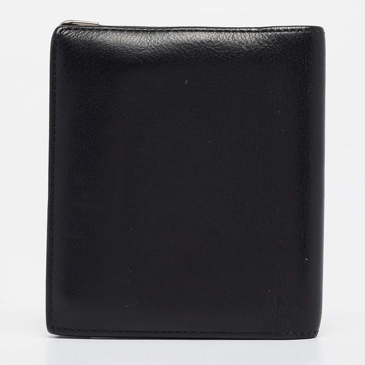 Pre Owned Cartier Black Leather Must De Cartier Bifold Wallet