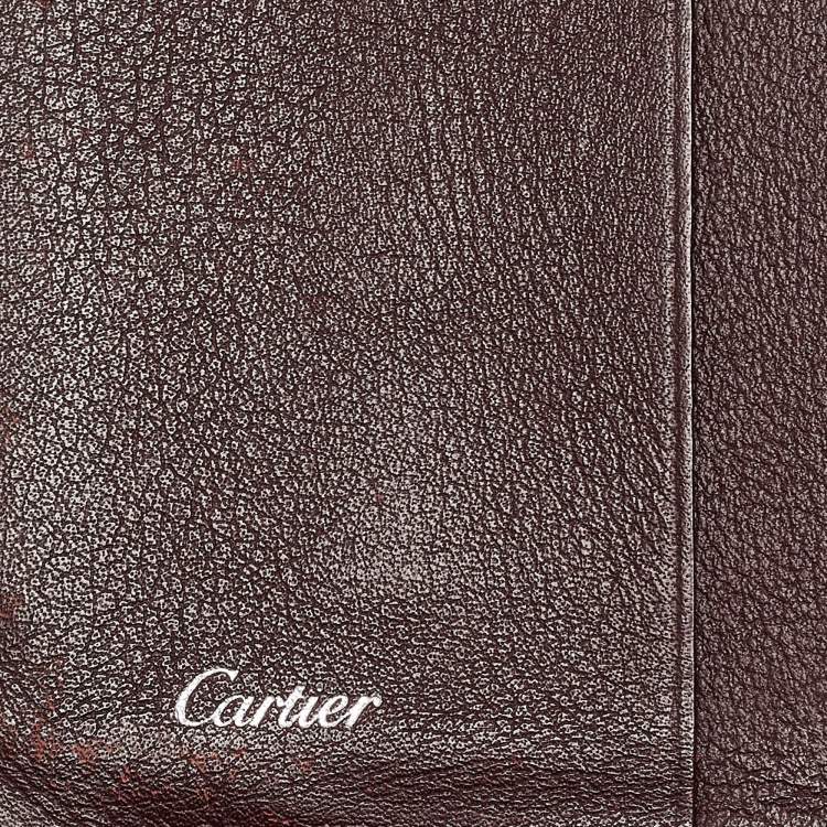 Pre Owned Cartier Black Leather Must De Cartier Bifold Wallet