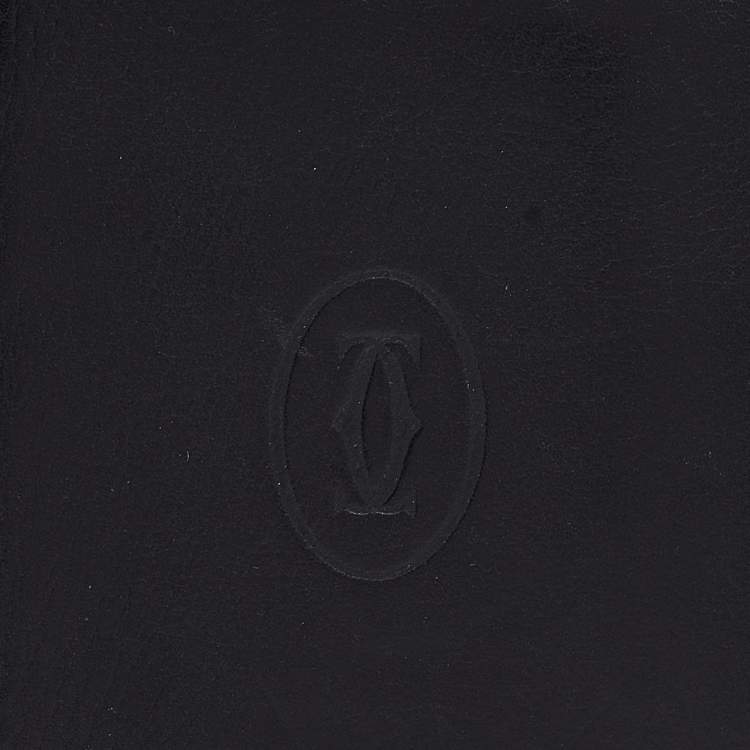 Pre Owned Cartier Black Leather Must De Cartier Bifold Wallet