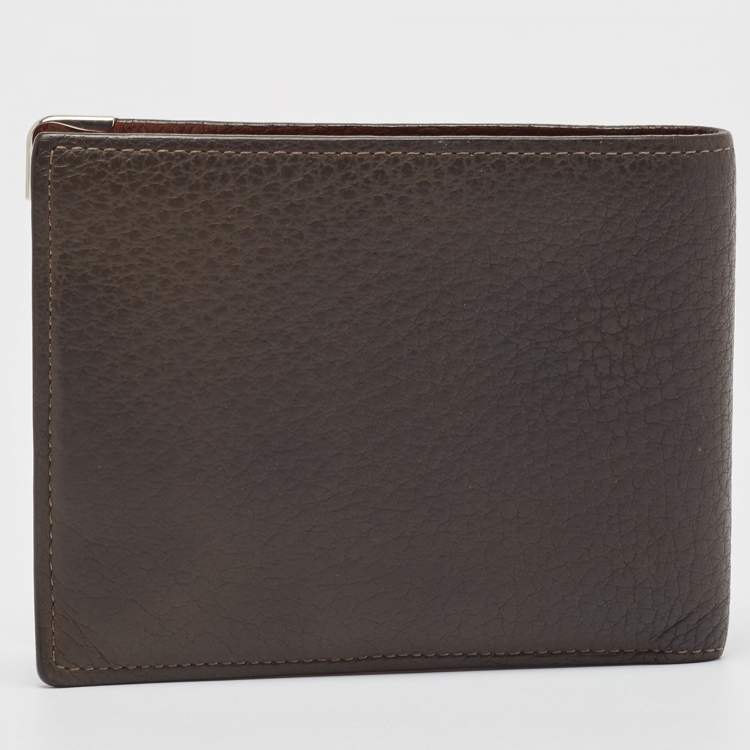 Pre Owned Cartier Brown Leather Must de Cartier 6CC Bifold Wallet