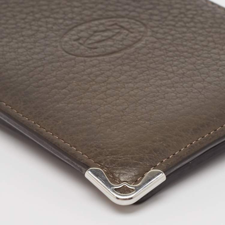 Pre Owned Cartier Brown Leather Must de Cartier 6CC Bifold Wallet