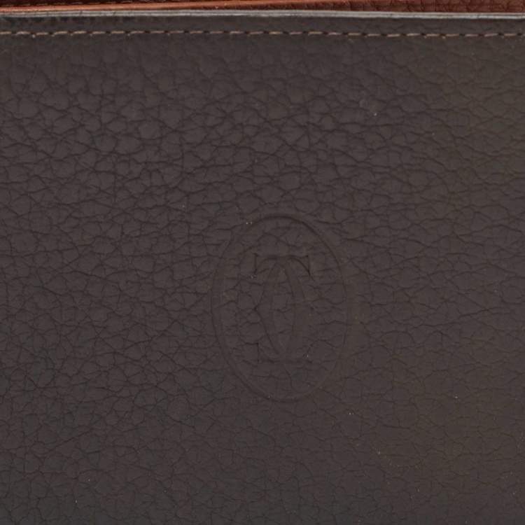 Pre Owned Cartier Brown Leather Must de Cartier 6CC Bifold Wallet