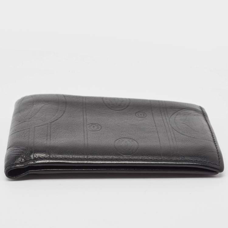 Pre Owned Cartier Black Leather Happy Birthday Bifold Compact Wallet