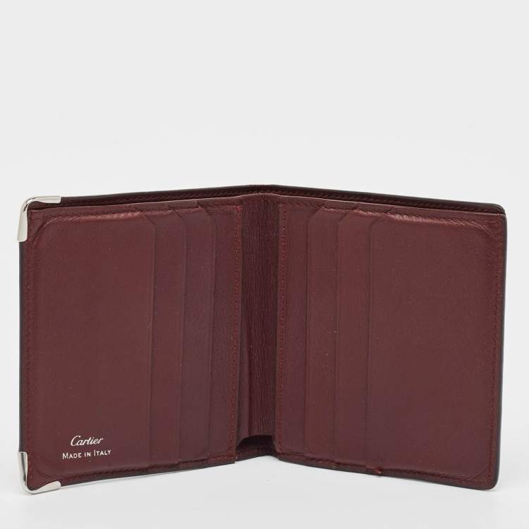 Pre Owned Cartier Black Leather Must de Cartier Bifold Wallet
