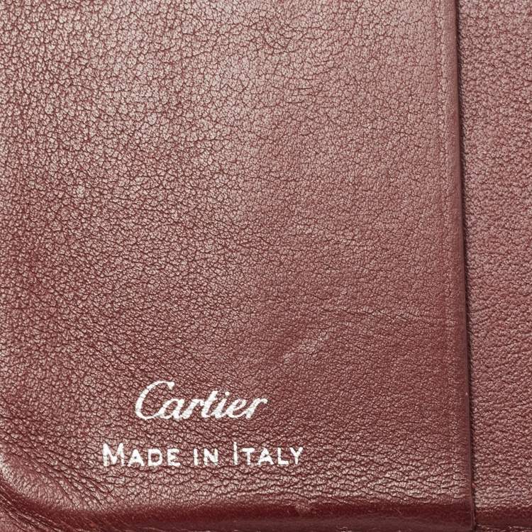 Pre Owned Cartier Black Leather Must de Cartier Bifold Wallet