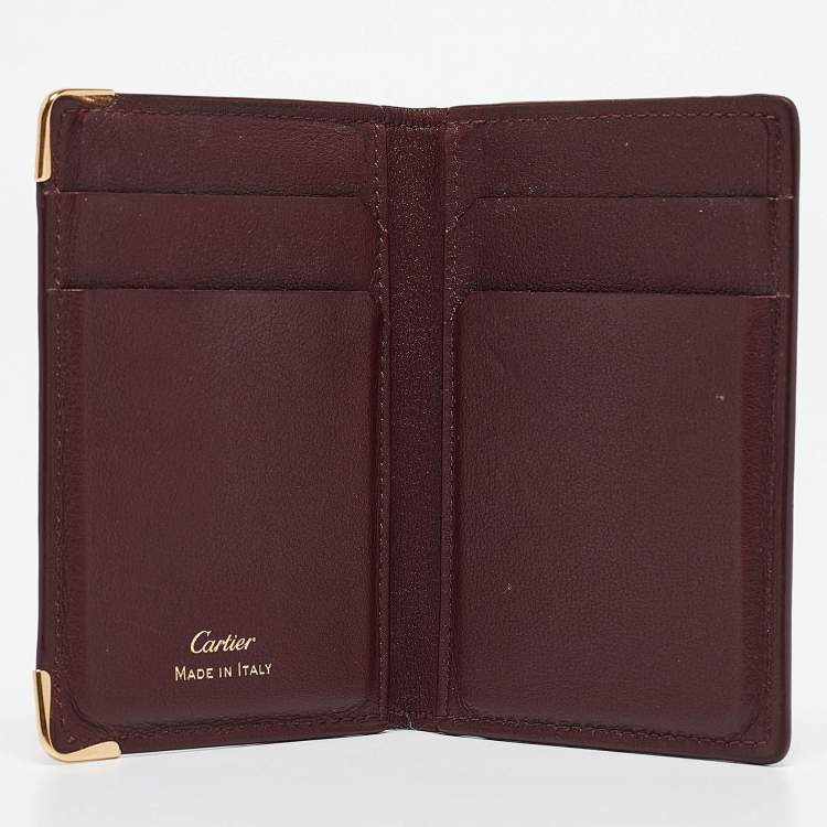 Pre Owned Cartier Red Leather Must de Cartier Card Holder