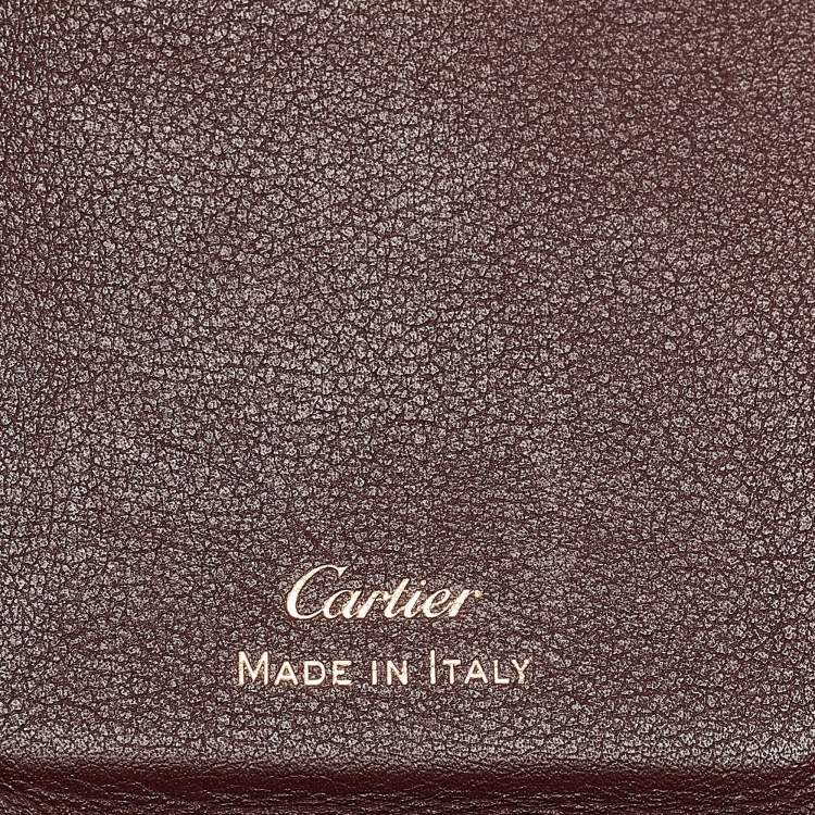 Pre Owned Cartier Red Leather Must de Cartier Card Holder