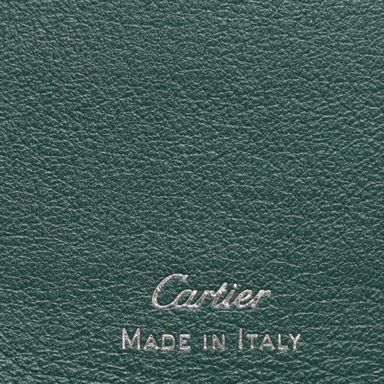 Pre Owned Cartier Green Leather Le Must De Cartier Card Holder