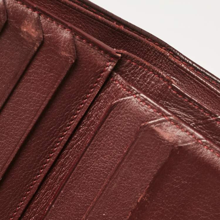 Pre Owned Cartier Red Leather Must De Cartier Multiple Wallet
