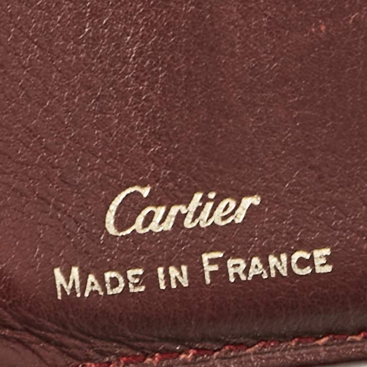 Pre Owned Cartier Red Leather Must De Cartier Multiple Wallet
