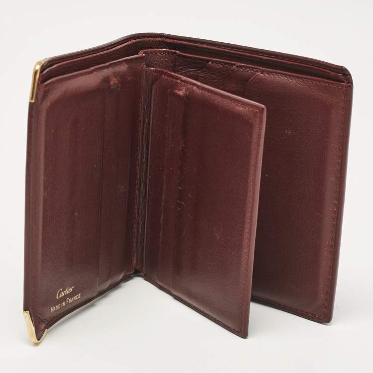 Pre Owned Cartier Red Leather Must De Cartier Multiple Wallet