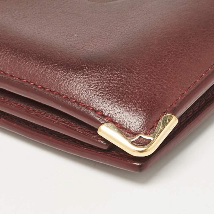 Pre Owned Cartier Red Leather Must De Cartier Multiple Wallet