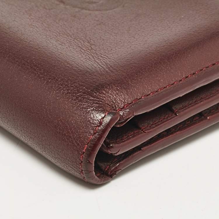 Pre Owned Cartier Red Leather Must De Cartier Multiple Wallet