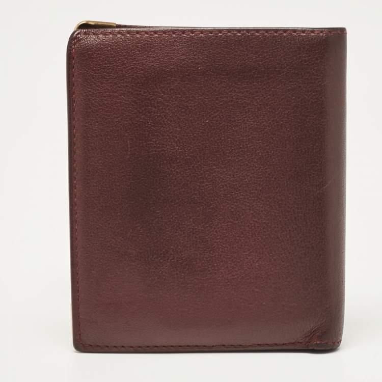 Pre Owned Cartier Red Leather Must De Cartier Multiple Wallet