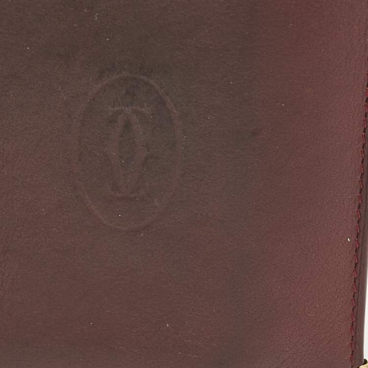 Pre Owned Cartier Red Leather Must De Cartier Multiple Wallet