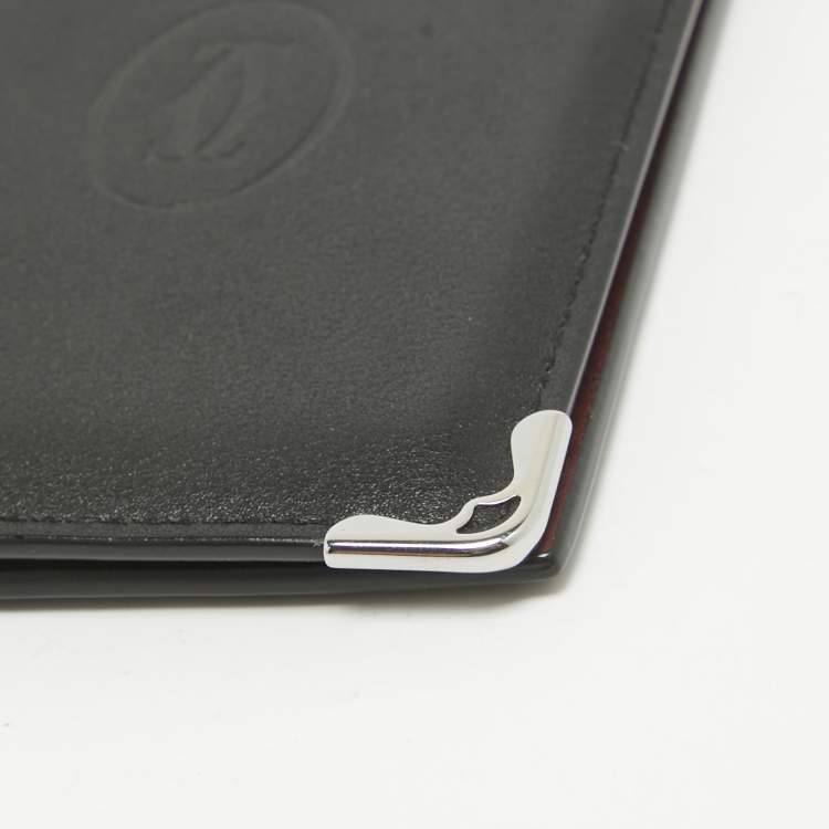 Pre Owned Cartier Black Leather Must de Cartier Card Holder