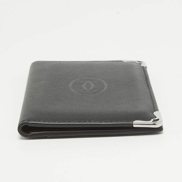 Pre Owned Cartier Black Leather Must de Cartier Card Holder