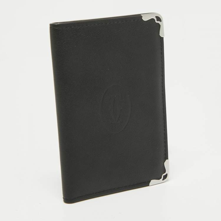 Pre Owned Cartier Black Leather Must de Cartier Card Holder