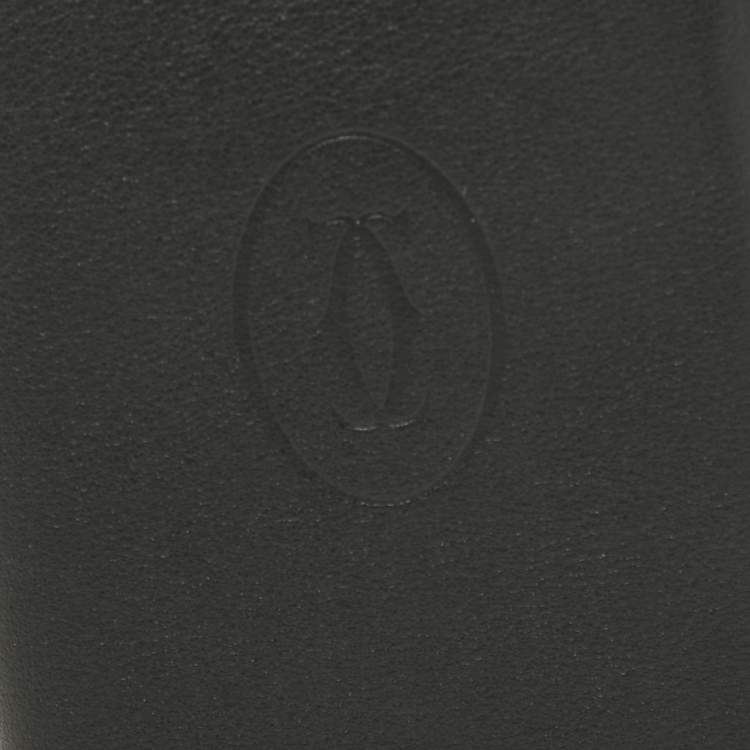 Pre Owned Cartier Black Leather Must de Cartier Card Holder