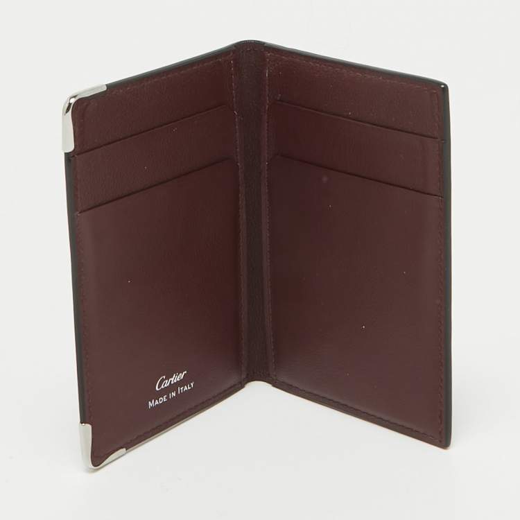 Pre Owned Cartier Black Leather Must de Cartier Card Holder