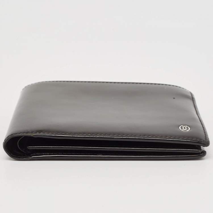 Pre Owned Cartier Black Leather Must De Cartier Bifold Wallet