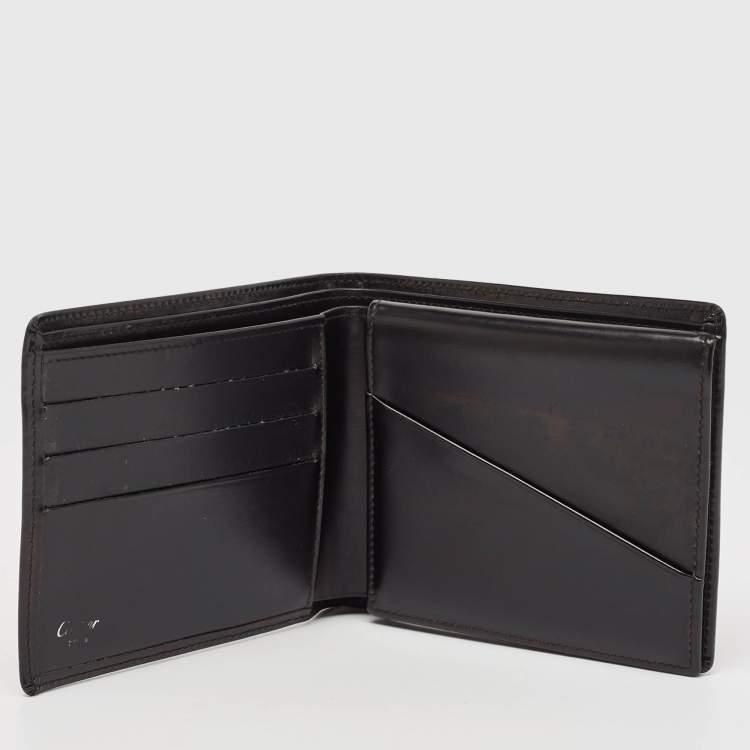 Pre Owned Cartier Black Leather Must De Cartier Bifold Wallet