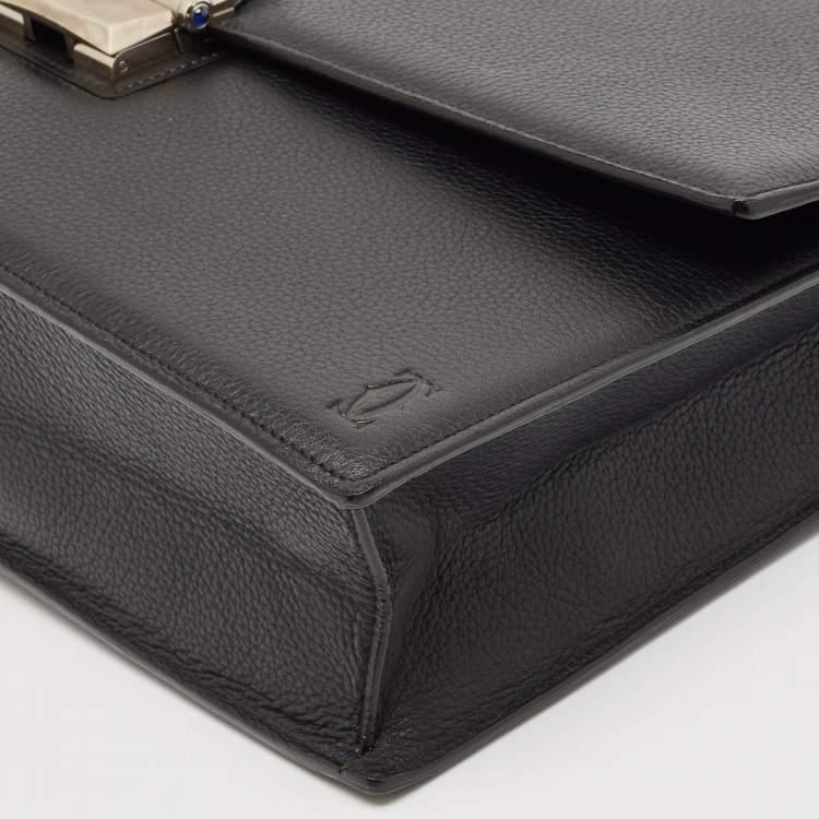 Pre Owned Cartier Black Leather Pasha Briefcase