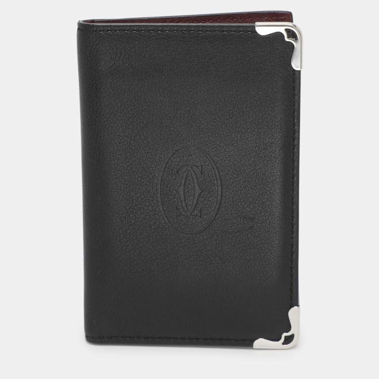 Pre Owned Cartier Black Leather Le Must De Cartier Card Holder