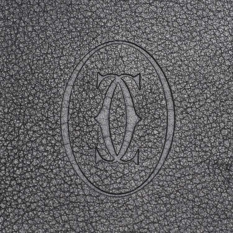 Pre Owned Cartier Black Leather Le Must De Cartier Card Holder