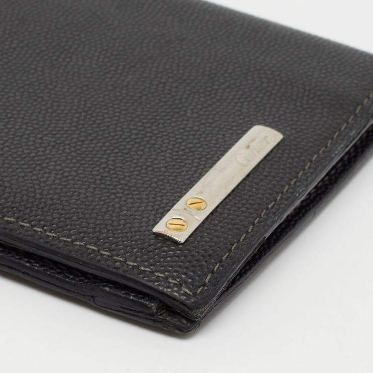 Pre Owned Cartier Black Leather Must de Cartier Long Wallet