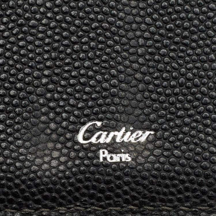 Pre Owned Cartier Black Leather Must de Cartier Long Wallet