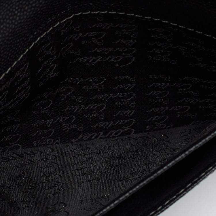 Pre Owned Cartier Black Leather Must de Cartier Long Wallet