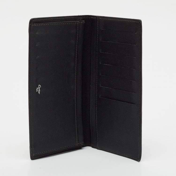 Pre Owned Cartier Black Leather Must de Cartier Long Wallet