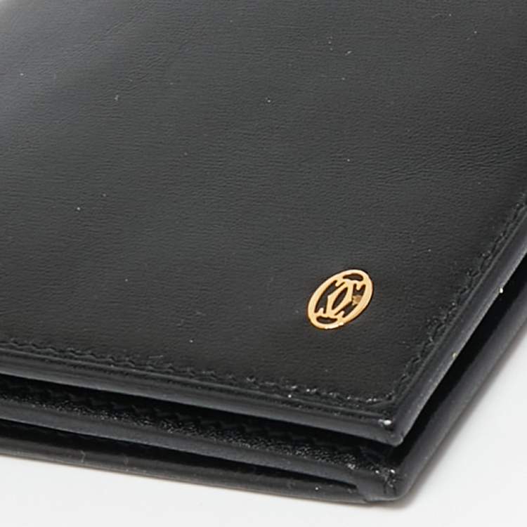 Pre Owned Cartier Black Leather Pasha de Cartier Long Wallet