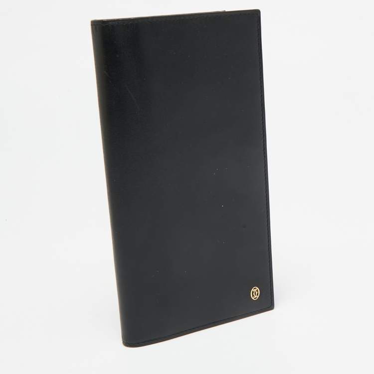 Pre Owned Cartier Black Leather Pasha de Cartier Long Wallet