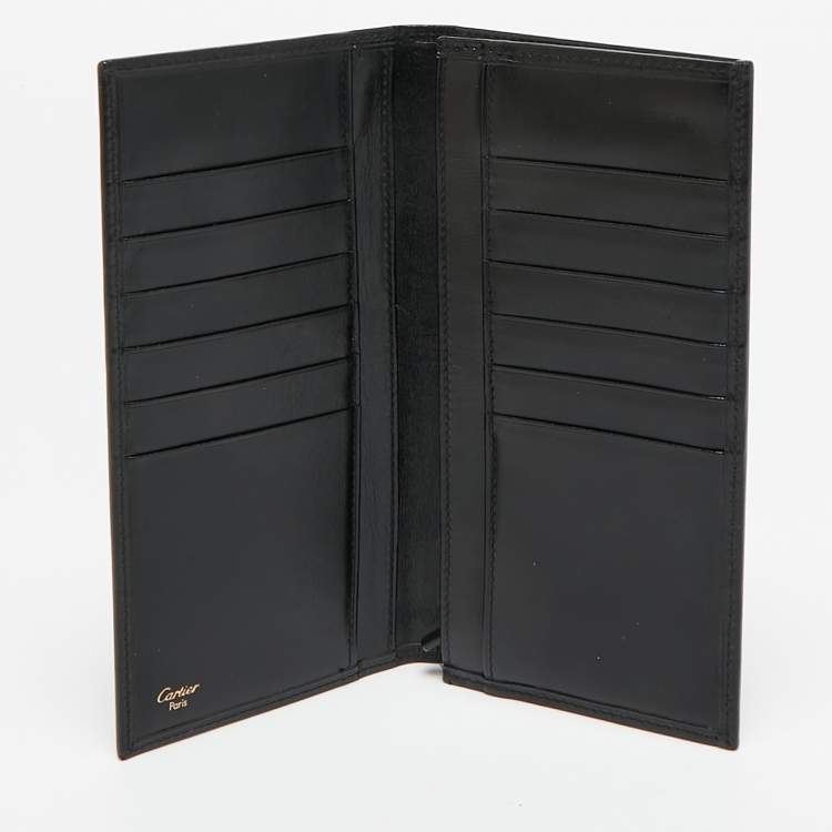 Pre Owned Cartier Black Leather Pasha de Cartier Long Wallet
