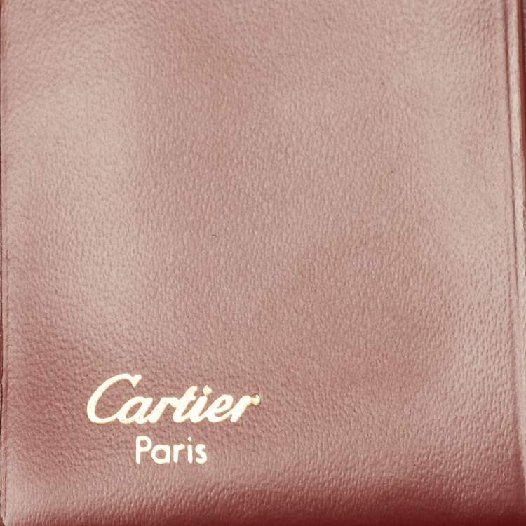 Pre Owned Cartier Burgundy Leather Must de Cartier Bifold Wallet