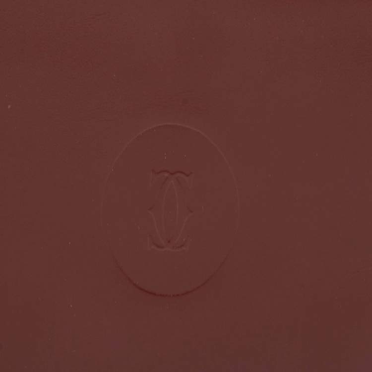 Pre Owned Cartier Burgundy Leather Must de Cartier Bifold Wallet 