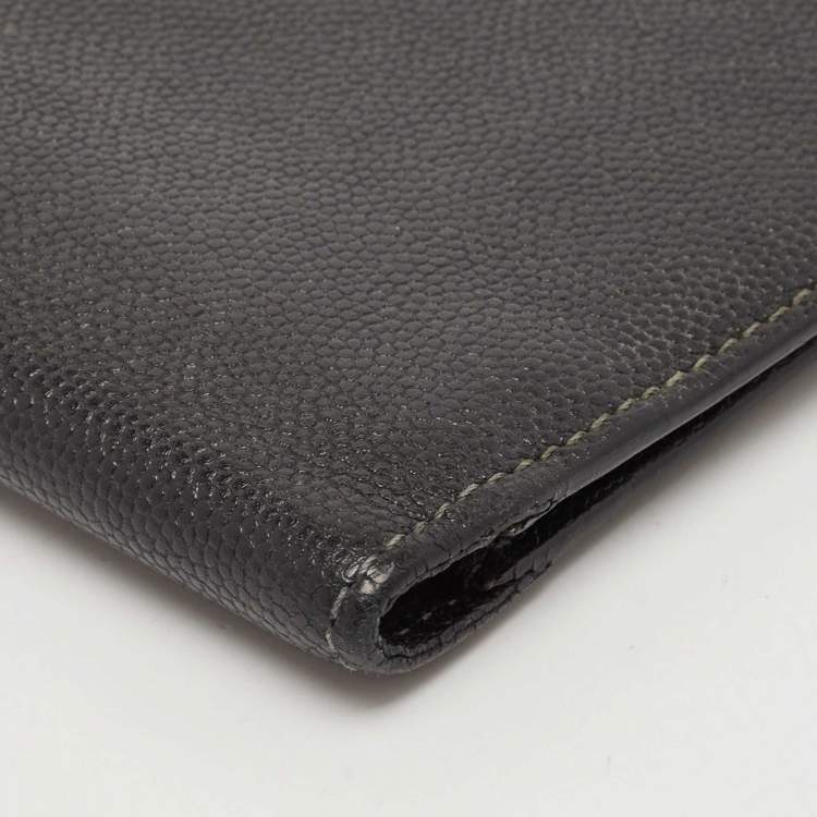 Pre Owned Cartier Black Leather Santos De Cartier Bifold Wallet